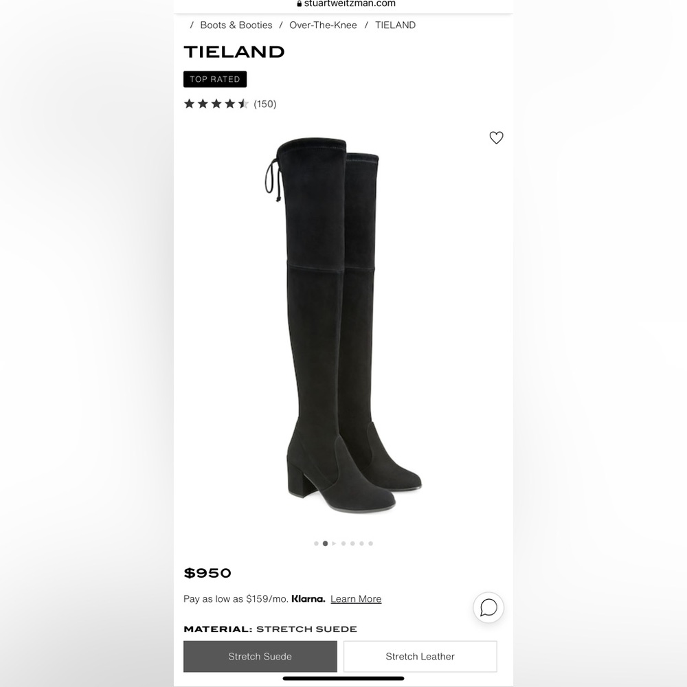 Stuart Weitzman Tieland - Black Stretch Suede